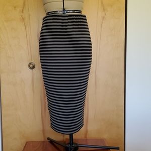 Vince Camuto Striped Pencil Midi Skirt Size Small